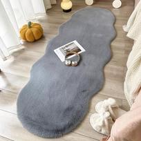 Soft White Faux Rabbit Fur Area Mat, Cozy & Comfortable for Bedroom, Office, or Living Room Decor, Cozy Home Decor | Modern Mat Design 60X120CM