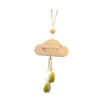 Cloud Car Air Freshener Charming Aroma Diffuser with Flower Bud Pendant Long-Lasting Fragrance Fresh Scent Car Accessory A beige