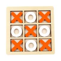 Solid Wooden Tic Tac Toe Board Game Montessori Toy For Kidss - Perfect For Family Fun And Backyard Entertainment orange