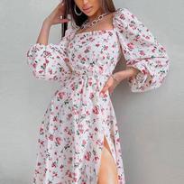 2026 Spring Women's Sexy Backless Lace-up Printed Dresses – European & American Style XL