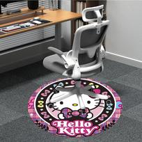 1 vnt. Hello Kitty kėdės kilimėlis biurui, patalpoms, neslystantis, plaunamas poliesterio pluošto kilimėlis, kilimėlis biurui, skalbiamas mašinoje 80cm