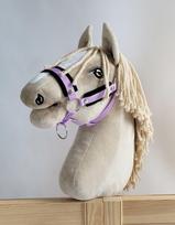 Hobby Horse A3 purple adjustable horse halter with black fur
