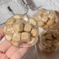 1pcs Wooden Cube Squishy Stress Ball Soft Noisy Squeeze Fidget Toy Anxiety Relief Creative DIY Assembly Decompression Toy chaki