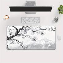 pc Mutiple Sizes Cherry Blossom and Mountain Desk Pad  Black and White Highdefinition Printing Gaming Mouse Pad Ideal Gift 800x300x2mm