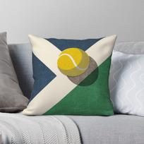 Balls Tennis Hard Court Floor Square Pillowcase Polyester Linen Velvet Creative Zip Decorative Room Cushion Case 30X30CM gray