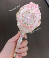 Flower Knows Knight Unicorn Mirror Handheld Mirror Limited Purple Blue Pink Fairy Mirror rožinė