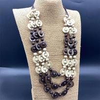 Vintage Handmade Bib Beads Neck  Jewelry Wood Necklace Pendant  Necklace Ethnic Customs 3 gray