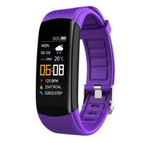 Vandeniui atspari C5S Bluetooth širdies ritmo miego monitorius Fitness Sports Smart apyrankė juoda