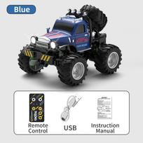 Nauja 1:64 Rc Automobilis Mini 2.4Ghz Miesto Kelias Rankena Didelio Greičio Lydinio Visureigis Nuotolinio Valdymo Automobilis Dvigubas Valdymas Vaikų Žaislai Dovanos mėlyna