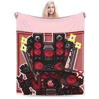 Dark Titan Speakerman Skibidi Toilet Plush Blankets Kids  Flannel Bedding Throws For Outdoor Soft Custom Quality Bedspread Gift 30x40in black