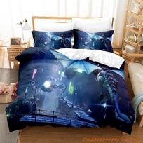 Personelity Game Anime Ratchet Clank Rift Apart Bedding Set Cartoon Three-Piece Set Adult Kid Bedroom Duvetcover Sets 3D Ka EU Single(135*200cm)3pcs gray
