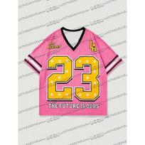 Summer Fashionable NO.23 Print Los Angeles V-Neck Women's Basic T-Shirt Short Sleeve Men's T-shirt Tops Tee XXS