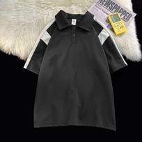 Men's Trendy Hong Kong Style Patchwork Polo Shirt XL
