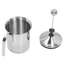 800ML Capacity Manual Milk Frother Stainless Steel Stainless Steel Milk Frother  Coffee Making gray