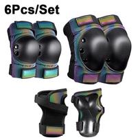 3 In 1 Kids Knee Elbow Pads Wrist Guards Set Protective Gear for Skateboard Roller Skates Safety M gray