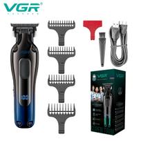 VGR V-998 Cordless Hair Trimmer for Men Professional Electric Beard Hair Clipper Rechargeable Hair Cutter Machine with LED Intelligent Digital Display mėlyna