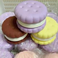9cm Slow Rising Squishy Toys, 3 Layers Super Soft Realistic Sandwich Cookie Squeeze Toy, Food Squishies for Stress Relief