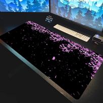Japanese Cherry Blossom Large Gaming Mouse Pad Black Background Desk Mat for Aesthetic Gaming Setup 800x300x2mm gray