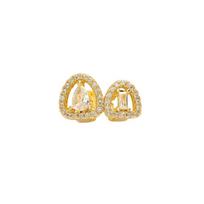 Hollow Teeth Grillz Braces Hip Hop Shiny Zircon Tooth Caps For Women Men Jewelry Dental Grills as the picture gray