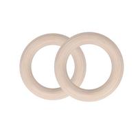 2Pcs Non-Slip Gym Hanging Rings Solid Wood Pull Up Workout Rings Fitness  Hoop  Indoor Workout 25x158MM