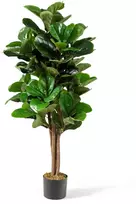 Dirbtinis smuiklapis fikusas, 118 lapų, žalias, 121,9 cm