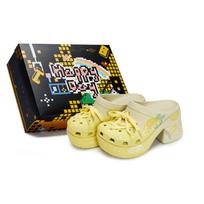 Crocs Siren Clog 811 Made Lemon Micro Sugar Special Shoe Box Lemon Vitality Playful Graffiti Hole Shoes Unisex Same Beige Green 37-38