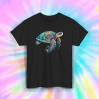 Sea Turtle T-Shirt Colorful Ocean Animal Marine Life Graphic Tee S-5XL L