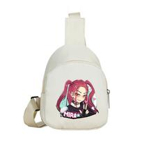 Anime K-Pop Demon Hunters Printed Kawaii Chest Pack for Boy Girl Shoulder Bag Student Portable Crossbody Pouch Chest Bag Christmas Kid Gift white