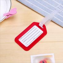 Plastic Luggage Tag for Checked Baggage - Travel Label Holder raudona
