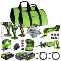 8vnt ĮRANKIŲ RINKINYS CK381A1 (2 krepšiai + 1X2.0Ah + 2X4Ah + 65W USB kroviklis)