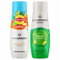 2x SodaStream Lipton Ice Tea Peach Zero Sugar Free Syrup + Lemon Lime