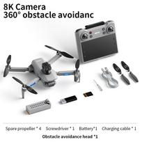 F8 MAX GPS Drone Professional 8K Camera 5G WIFI FPV Drone 360° Intelligent Avoiding Obstacle with Large Screen Brushless Foldable Quadcopter Toys OAS+1 battery