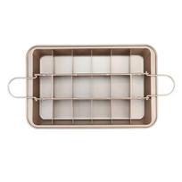 18 Grids Stainless Steel Loaf Pan Brownie Cake Pan With Dividers Non Stick Square Muffin Pan for Baking Brownie Cake Bakeware gray