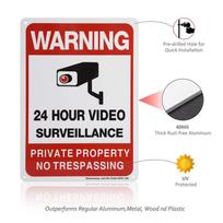 DORA Tin Sign Private Property Trespassing Sign Video Surveillance Outdoor Camera Sign Home Business Driveway Wall Decoration Art Alert 20x30cm（7.8x11.8inch）