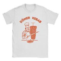 Unisex TShirt Doner Kebab Mit Scharf Mit Alles Funny 100 Cotton Tees Short Sleeve Foodie T Shirts Round Neck Clothes Graphic S white