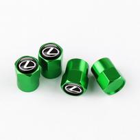 4PCS Car Wheel Tire Valve Caps Stem Case Cover Auto Accessories For Lexus CT200h ES250 ES300h NX300h RX350 IS250 IS200 GS300 450 žalia