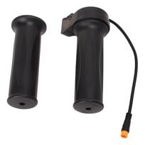 1 Pair Electric Bike Throttle Grips Universal Sensitive Scooter Accelerator Handle with Waterproof Joint for Conversion black