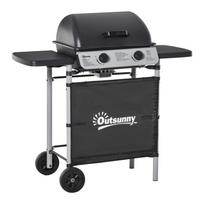 Dujinė kepsninė su dangčiu, 5,6 kW degikliai, BBQ ir ratukai, 104x49x99cm 104 x 49 x 99 cm