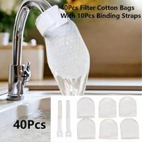 40/50/60/100 vnt. Universalūs vienkartiniai čiaupo filtrui medvilniniai maišeliai Stori vandens valytuvo kojinės maišeliai čiaupo vandeniui, šulinių vandeniui 40Pcs gray