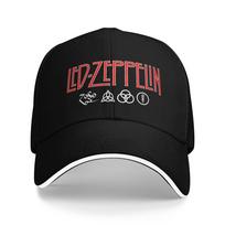 Led Zeppelin JAV. Tour 1975 Beisbolo kepuraitė y2k Retro Unisex Paaugliams Trucker Kepuraitė Apsauga nuo saulės Lauko sporto salė Beisbolo kepuraitės One Size black