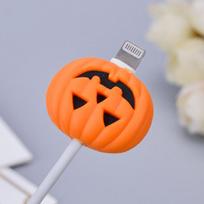 Cute Fruit Shaped Mobile Data Cable Cover Anti-Folding Data Cable Cover AVE orange