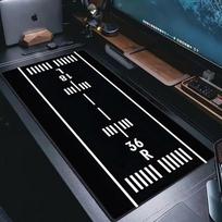 Airport Runway Model Mouse Pad Large Computer Office Game Table Mat HD XXL Rubber Nonslip Stitched Keyboard Mats Long Desk Pads 800x400x2mm black
