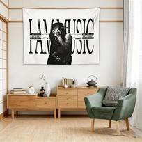 Playboi Carti I AM MUSIC Album Tapestry Tracklist Wall Hanging BeigeBrown Decor for Bedroom Dorm  Hip Hop Fans Gift 100X70CM black