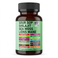 Soursop Shilajit Sea Moss Lion's Mane - Energy, Brain Boost, Immune Support 1pack