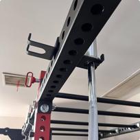Barbell Bar Hanger with Four Hooks Compact NoTools Required Storage SpaceSaving Hook for 75MM Square Tube black