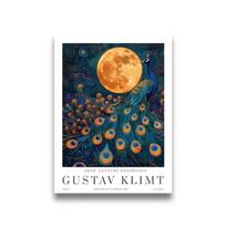 Gustav Klimt Sodo katė ir lapė Drobės spaudinys Mėnulis ir kaimas Klimto muziejus Sienos meno plakatas Modernus svetainės namų dekoras Dovanos 21X30CMNo Framed black