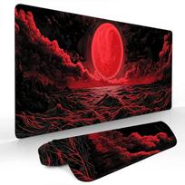 Stunning gigantic red moon large Mouse Pad Gaming mats Non-Slip Desk Mat mouse carpet with Stitched Edge HD printing Office mat 30cmx60cm(11.8x23.6inch) red