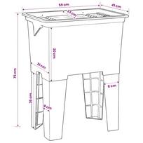 Laundry Tub White 59x41x75 cm Resin