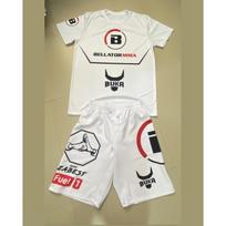 Bokso šortų ir marškinėlių rinkinys MMA sportiniai šortai vyrams moterims greitai džiūstantys koviniai kickbokso kelnės sporto salės kovos menų treniruočių uniforma 5XL white
