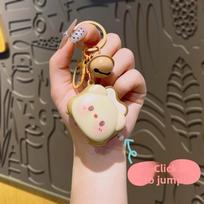 Mielas mini duonos kepimo aparato raktų pakabukas, mažas aksesuaras nuo streso, animacinis krepšio pakabukas, raktų pakabukas Little Bear beige
